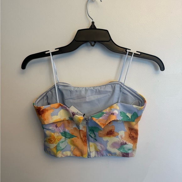 NWT Floral Tube Top, Strapless Crop Top, Pretty Spring Colors - Picture 3 of 6